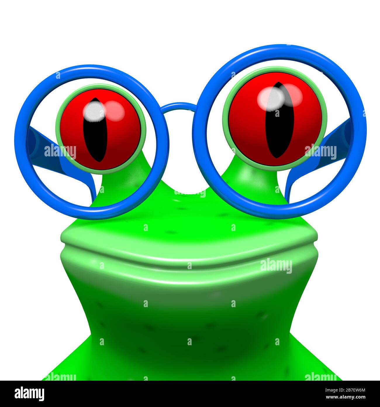 Rana de dibujos animados en 3D con gafas: Ideal para temas como problemas  de ojos, vista, cuenta, etc Fotografía de stock - Alamy