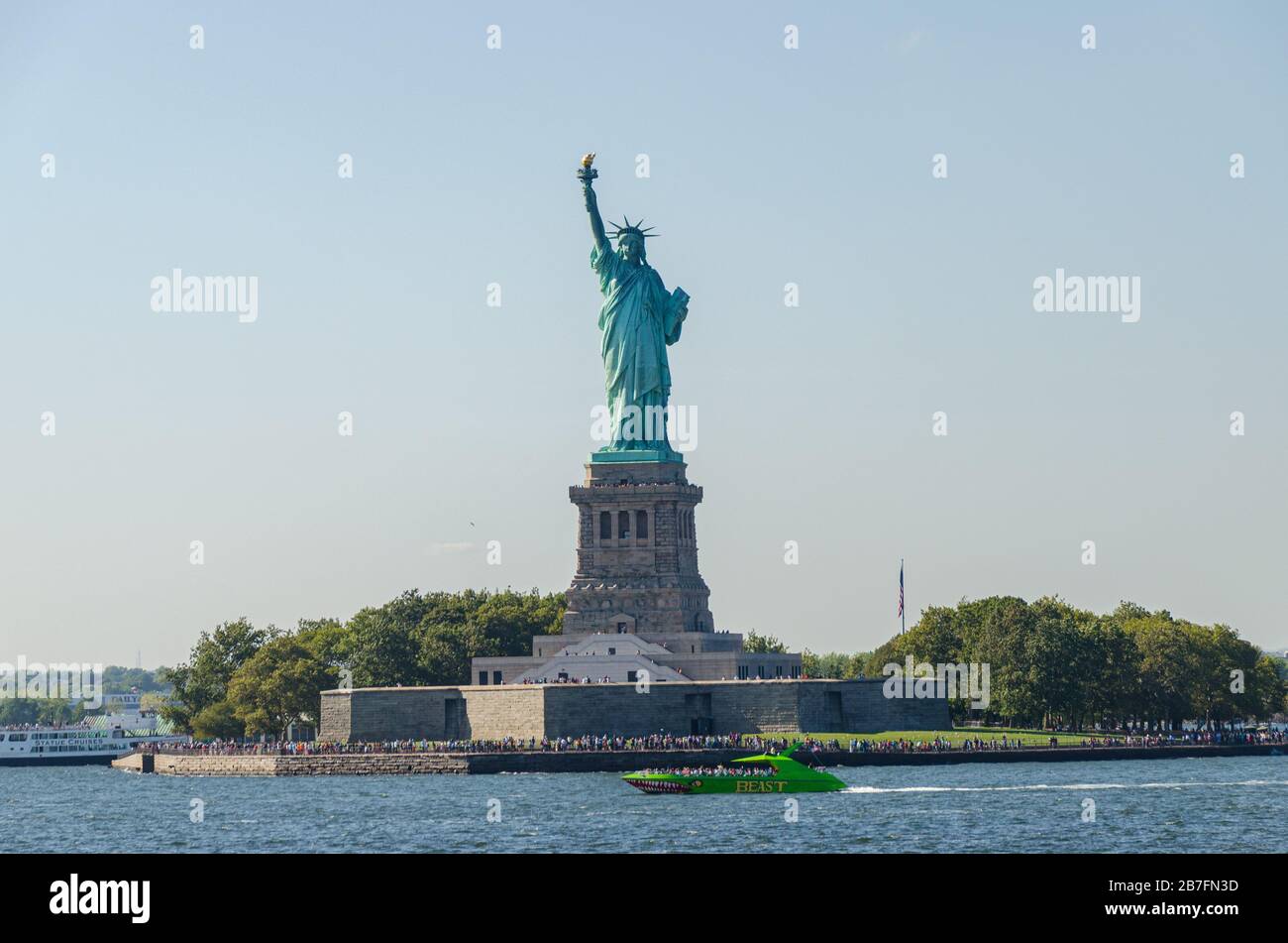 Vista increíble de la Estatua de la Libertad en Nueva York NY Estados Unidos Foto de stock