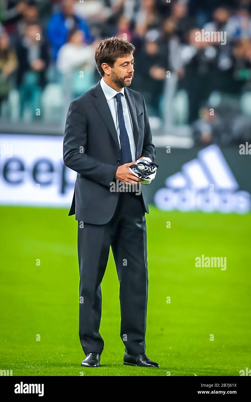 Andrea Agnelli durante el fútbol italiano serie A temporada 2019/20 de  Juventus FC - Photo credit Fabrizio Carabelli /LM Fotografía de stock -  Alamy