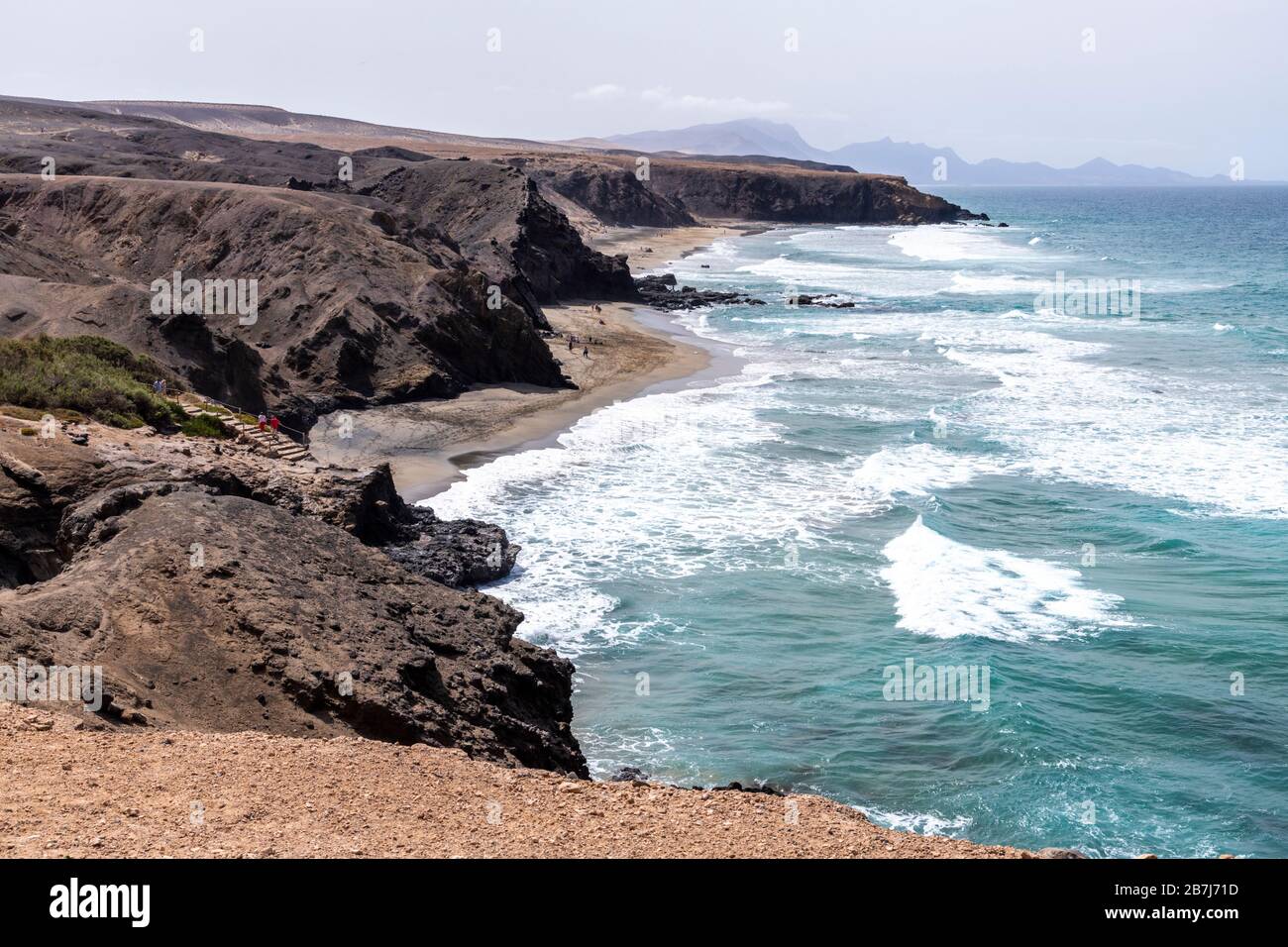La playa de la Pared en la costa oeste de la Isla Canaria de Fuerteventura Foto de stock