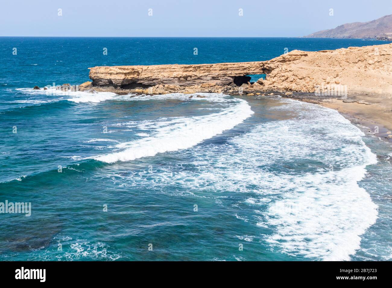 Punta de Guadalupe en la Pared en la costa oeste de la Isla Canaria de Fuerteventura Foto de stock