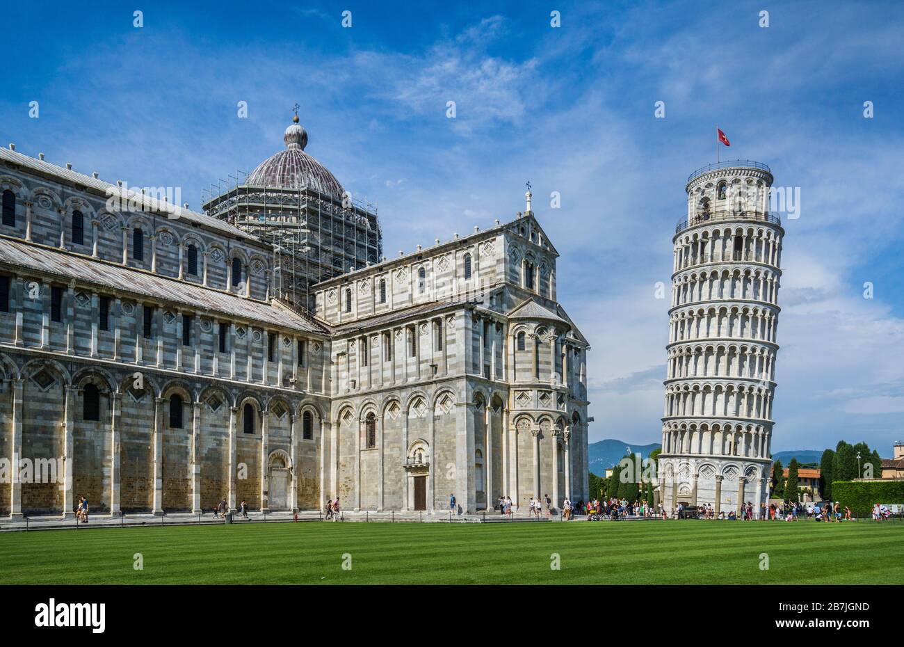 Catedral de Pisa, Duomo di Pisa, una catedral medieval católica romana dedicada a la Asunción de la Virgen María, en la Piazza dei Miracoli con el Foto de stock