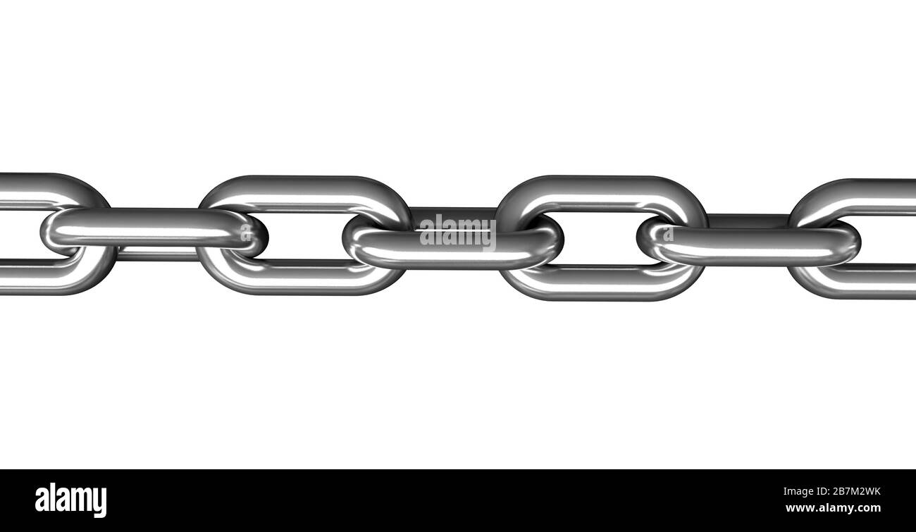 el renderizado en 3d de cadenas de metal aísla sobre fondo blanco  Fotografía de stock - Alamy