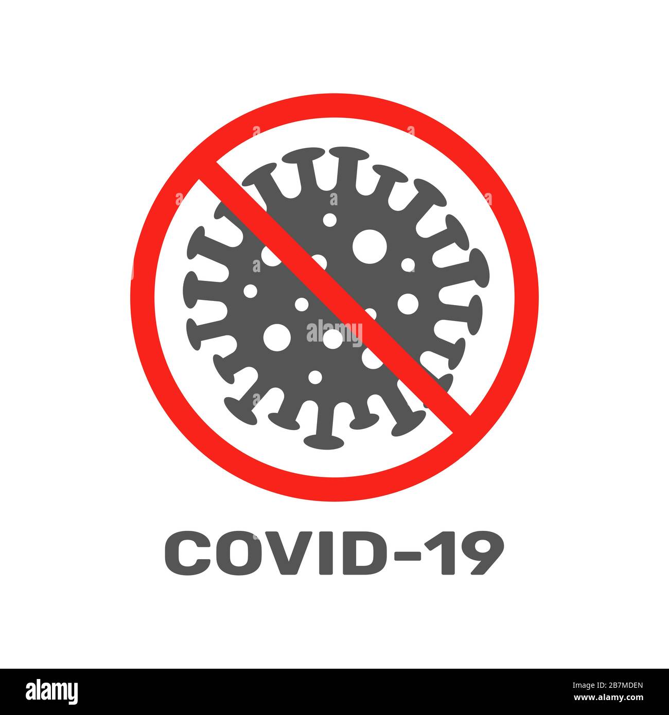 Firme con precaución el coronavirus. Detenga el coronavirus. Peligro de coronavirus y riesgo para la salud pública enfermedad y brote de gripe. Concepto médico pandémico con Ilustración del Vector