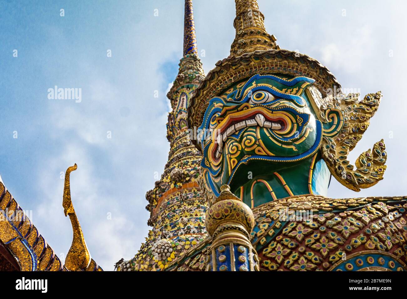 Guerreros en el Gran Palacio de Bangkok Tailandia Foto de stock