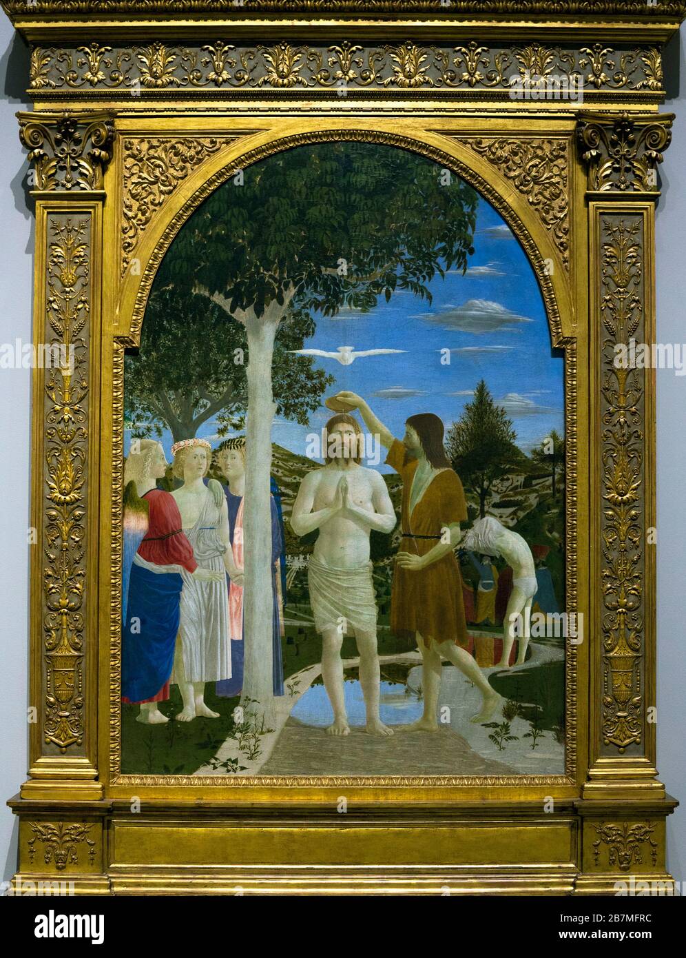 Bautismo de Cristo, Piero della Francesca, 1450, Foto de stock