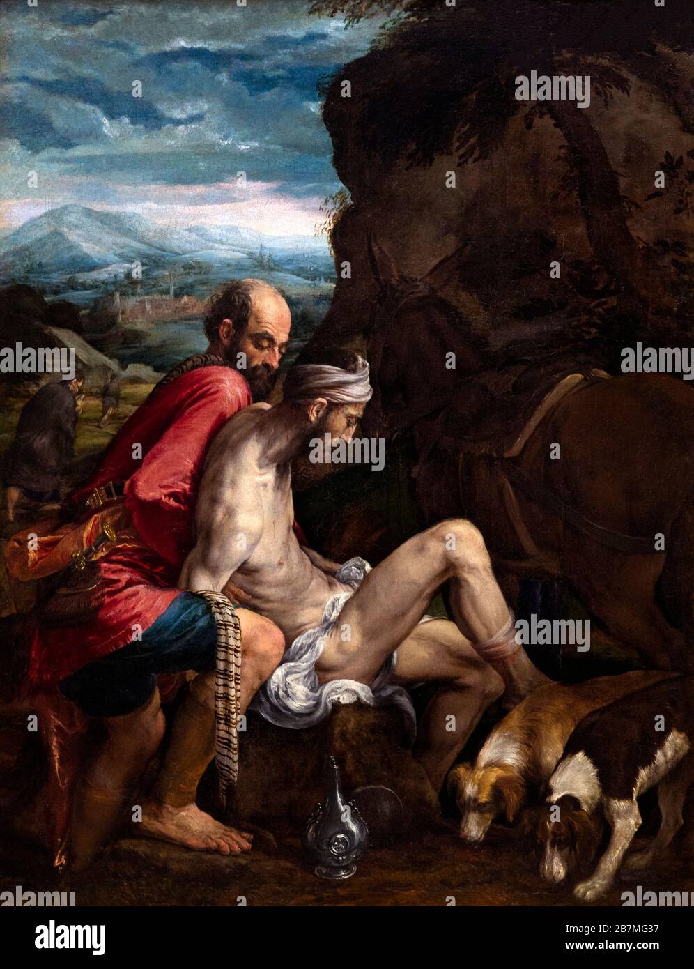 Buen Samaritano, Jacopo Bassano, alrededor de 1562-3, Foto de stock
