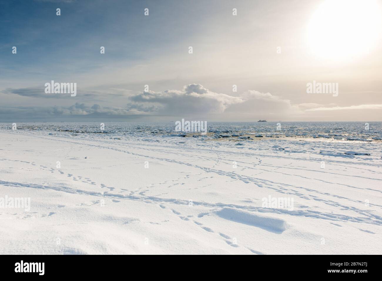 Invierno extremo en la isla de Föhr, Mar del Norte, Patrimonio Mundial de la Unesco, Frisia del Norte, Schleswig-Holstein, Alemania del Norte, Europa Foto de stock