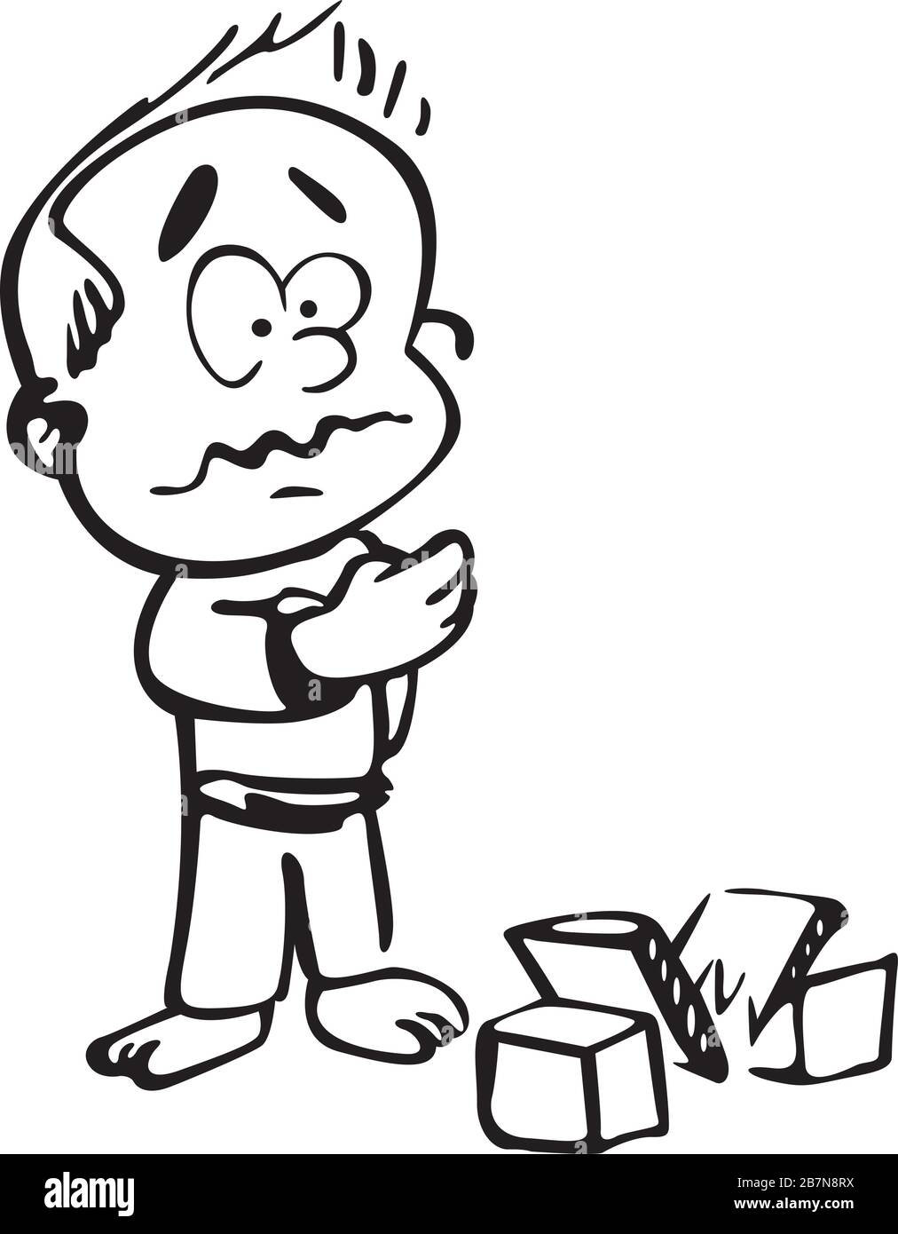 niño triste Ilustración del Vector
