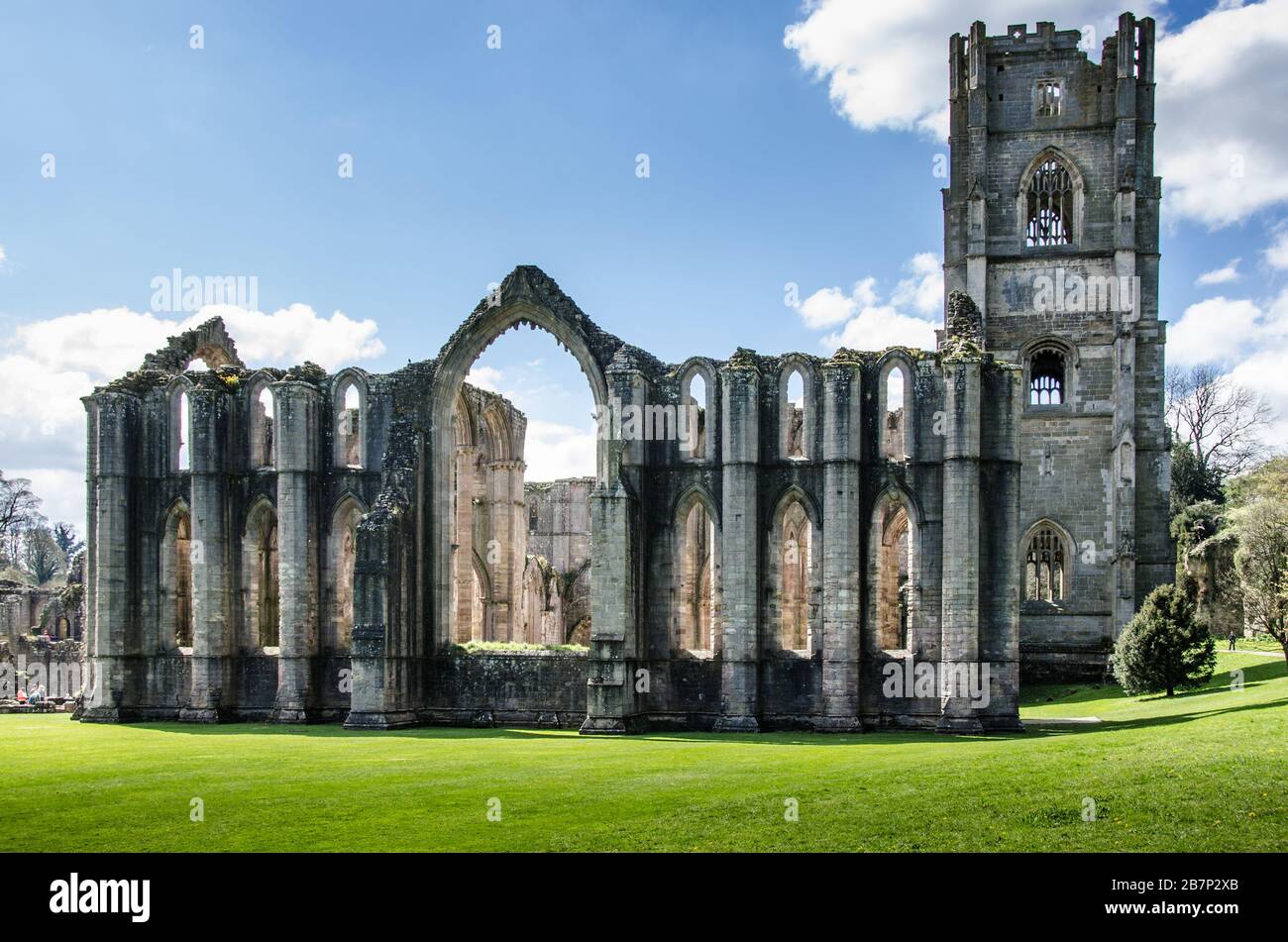 Fountains Abbey, Yorkshire Foto de stock