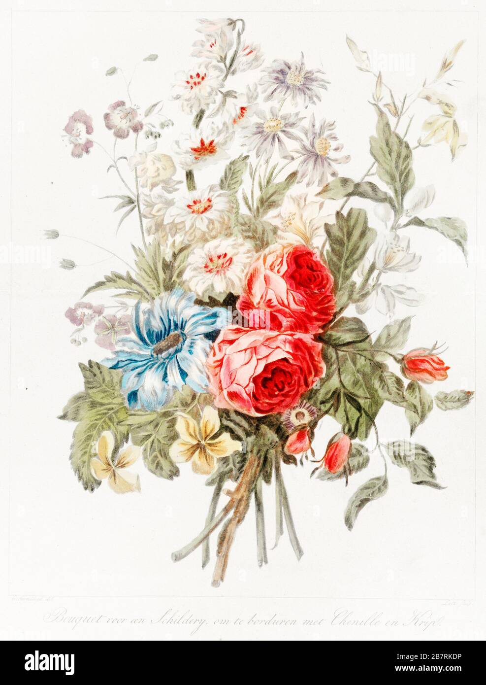 Ramo de flores por Dirk Sluyter, después de Cornelis Borsteegh, (1800-1852)..jpg - 2B7RKDP Foto de stock