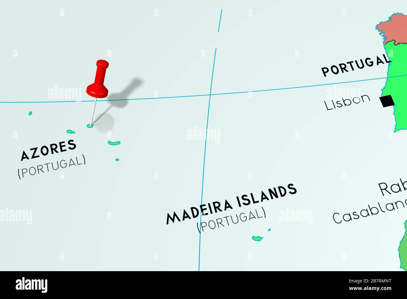 Islas Azores, Portugal - anclado en el mapa político Fotografía de stock -  Alamy