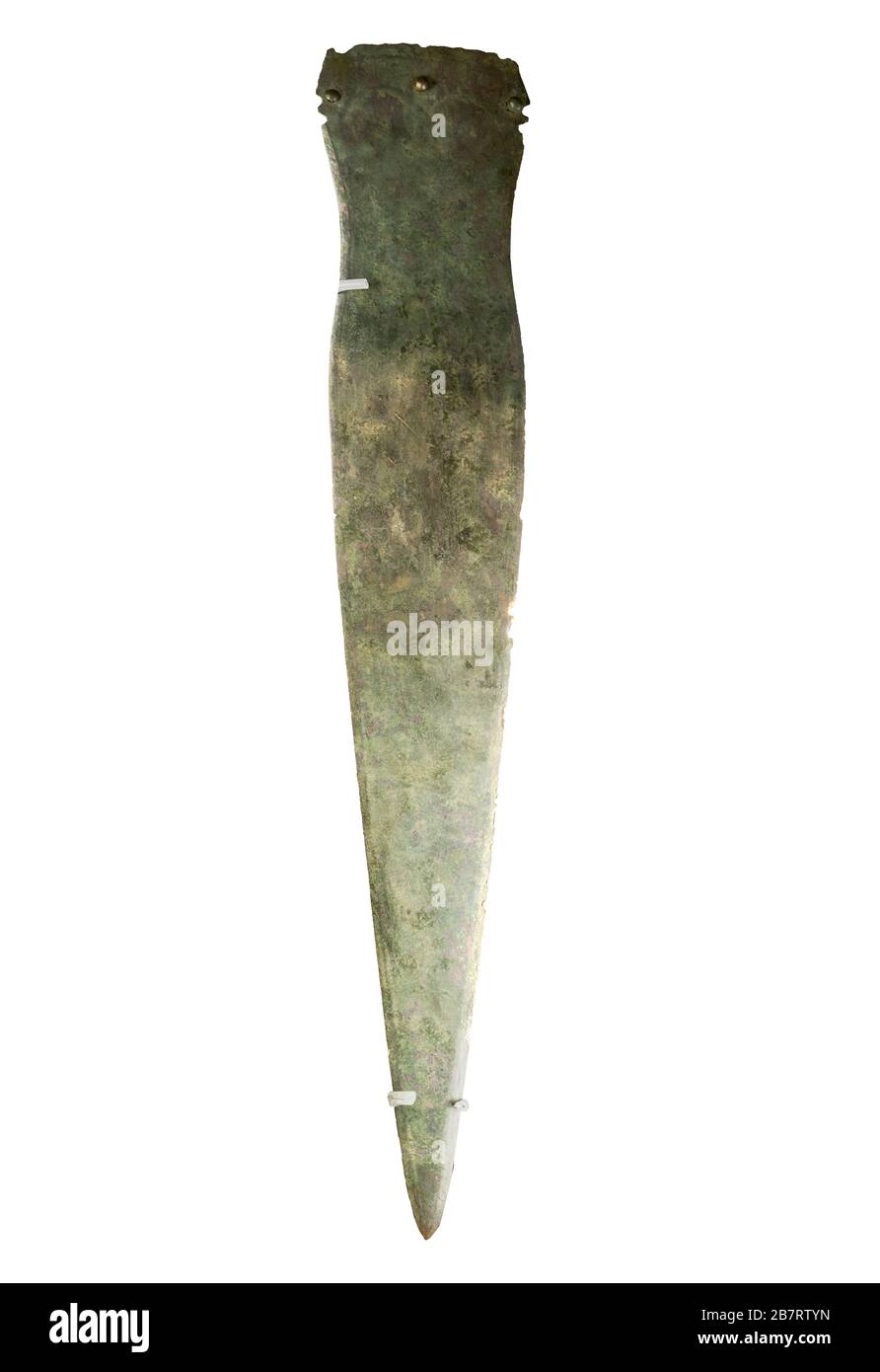 Arsénico Espada de cobre, 1800 AC. Arenero de la Perla, Villaverde, Madrid.  Museo Catalán de Arqueología; Barcelona; España Fotografía de stock - Alamy
