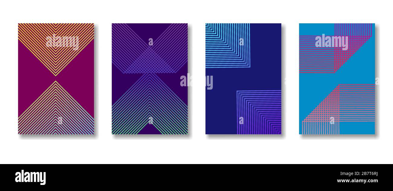 Diseño minimalista de portadas abstractas con líneas abstractas. Gradientes  geométricos de semitonos de colores para banner, placa, póster, vector de  Flyer Imagen Vector de stock - Alamy