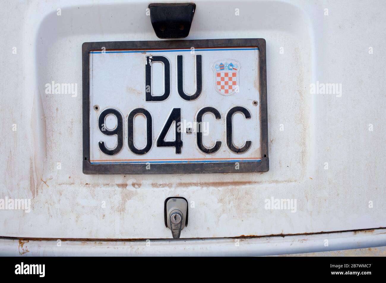 Croacia placa de coche. Croacia (Europa) Foto de stock
