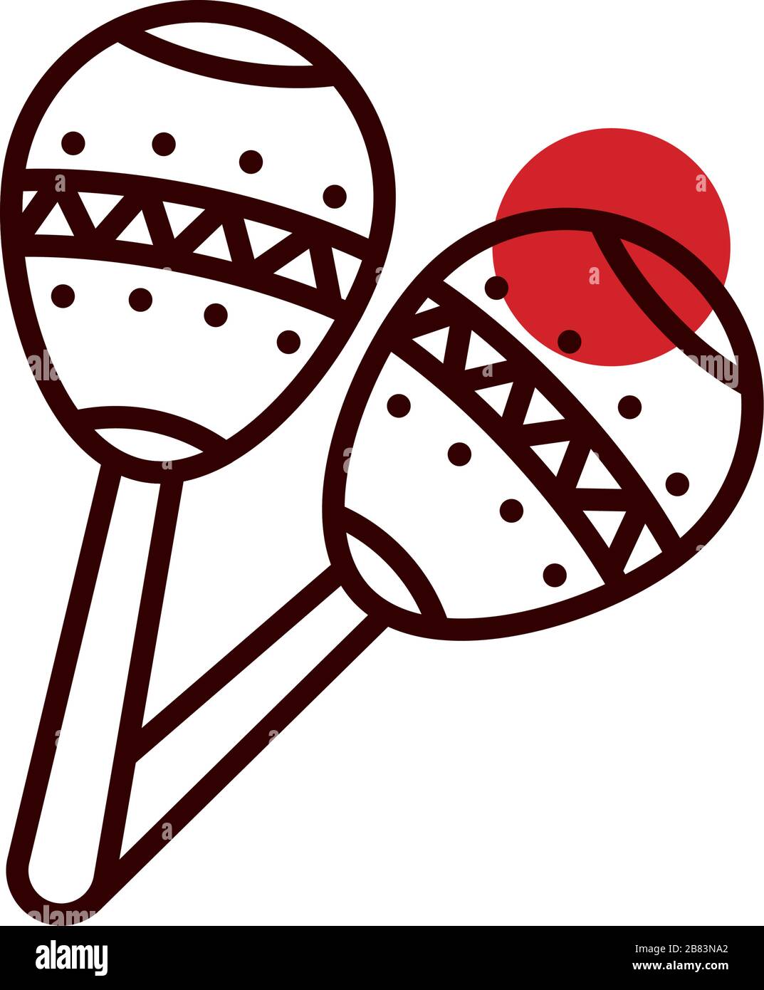 Instrumento Maracas media línea estilo de color medio diseño de iconos