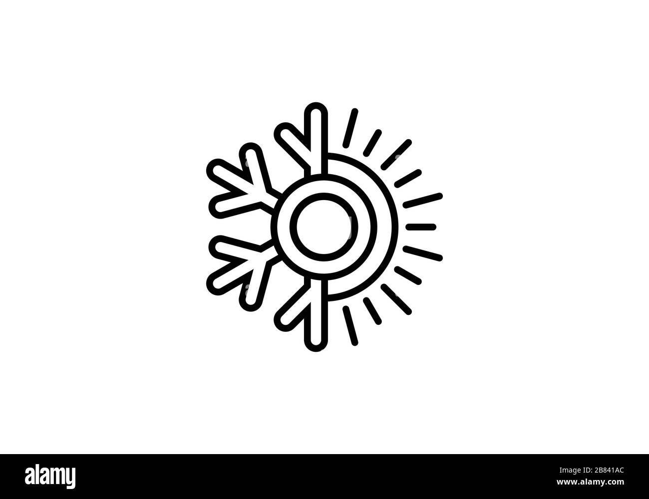 Bienes cumpleaños águila Símbolo del logotipo del aire acondicionado, símbolo de frío y calor en  blanco y negro Imagen Vector de stock - Alamy