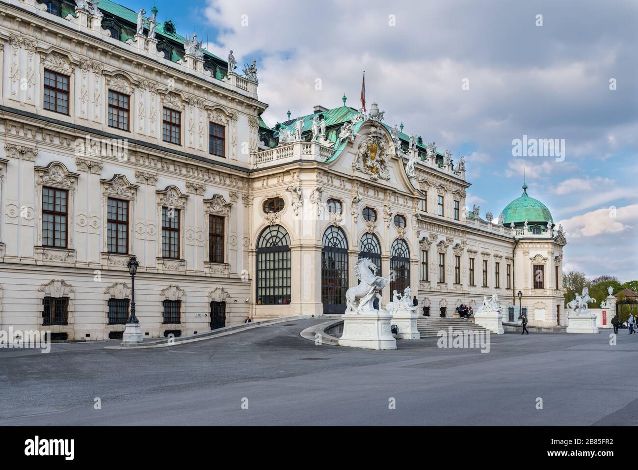 Viena, Austria - 17 de abril de 2019: El palacio del Alto Belvedere. Palacio principal complejo Belvedere en Viena, Austria, residencia de verano para el Príncipe Eugenio de Foto de stock