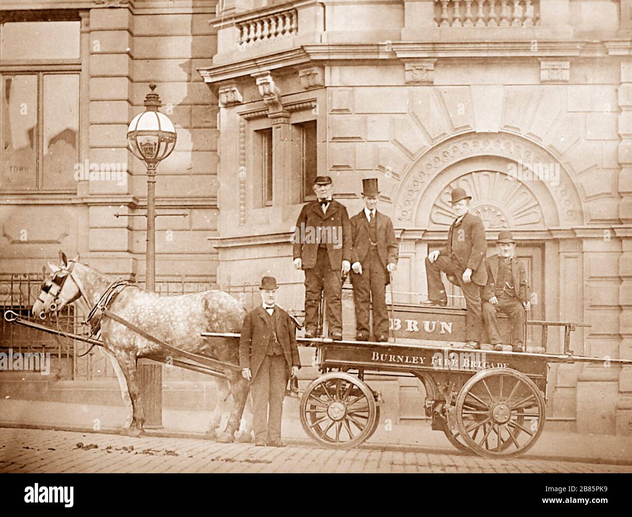 Burnley Fire Brigade, principios de 1900 Foto de stock