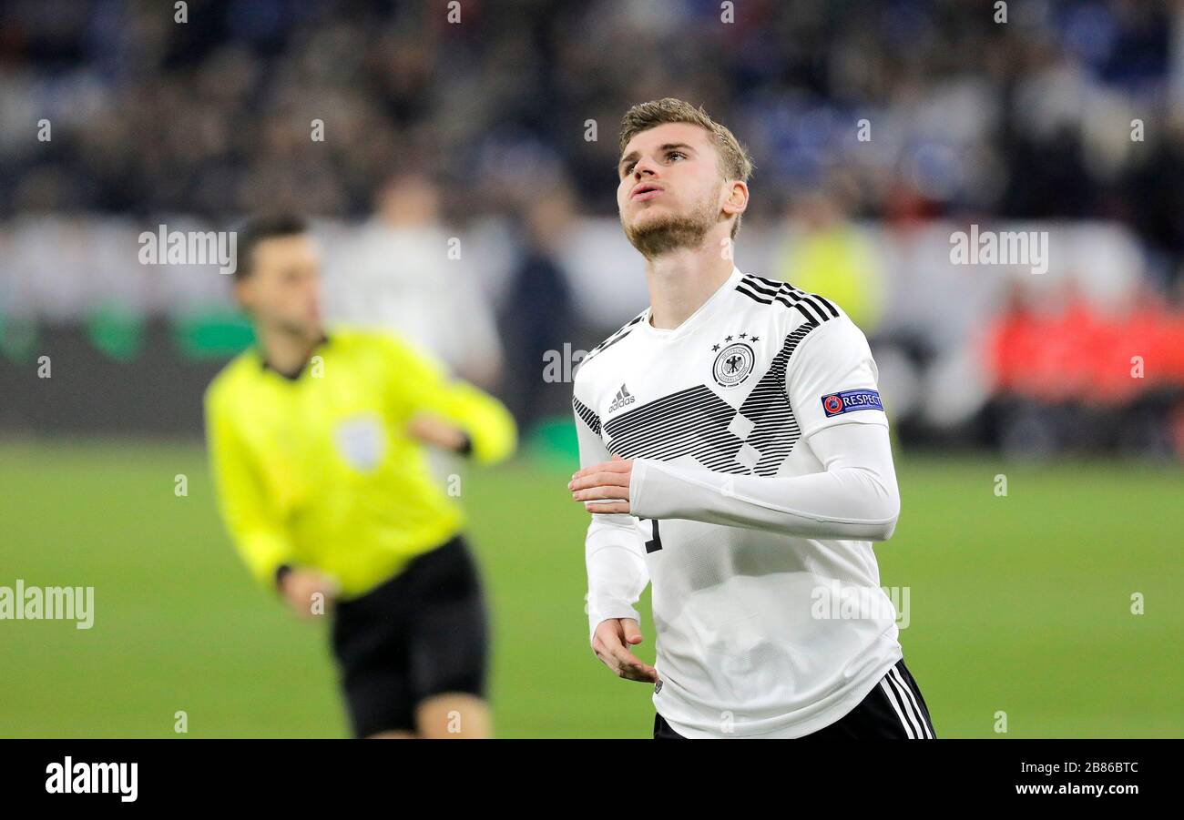 Schalke, Veltins-Arena, 19.11.19: Timo Werner (Deutschland) enttŠuscht im LŠnderspiel Deutschland vs. Niederlande. Las regulaciones DFL prohíben cualquier uso Foto de stock