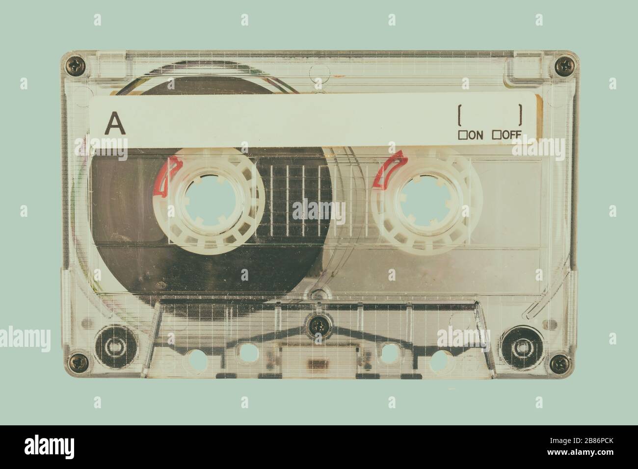 Imagen de estilo retro de un cassette compacto de audio antiguo Foto de stock