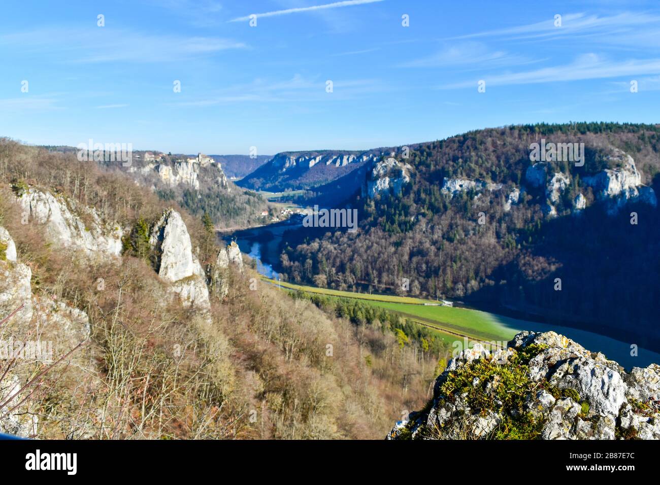 Valle del Danubio cerca de Irndorf, Baden-Wuerttemberg, Alemania, Europa. Foto de stock
