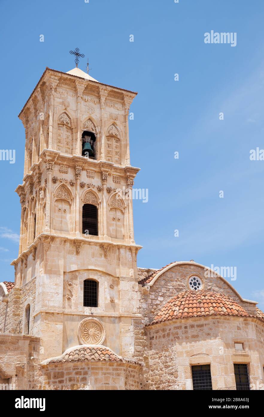 El campanario de la iglesia del siglo IX de San Lázaro. Larnaca. Chipre Foto de stock