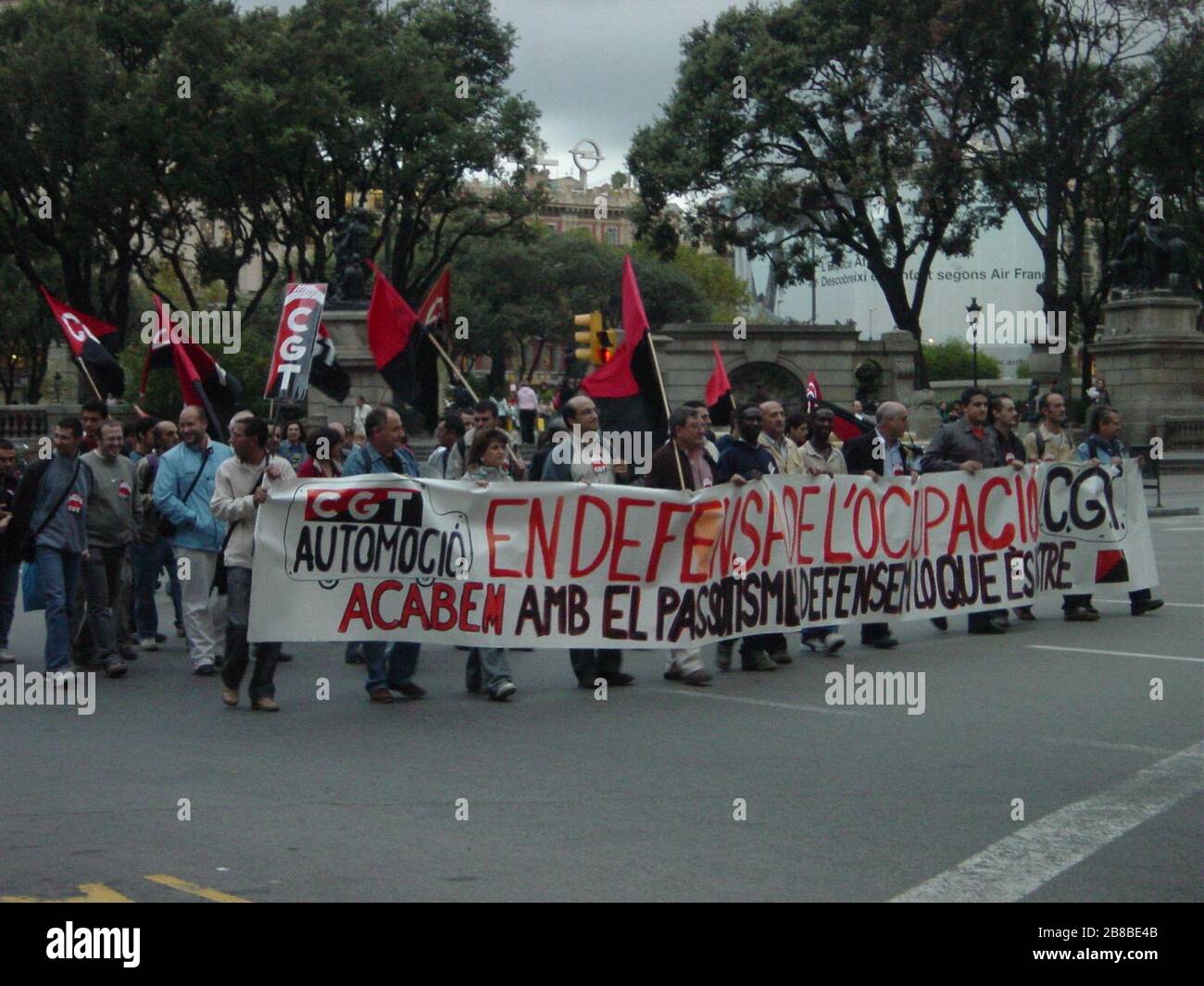 Trasplante Ojalá concierto Inglés: Demostración de la Confederación General del Trabajo en Barcelona.;  octubre de 2005; tomado por Epiq; Epiq; ' Fotografía de stock - Alamy
