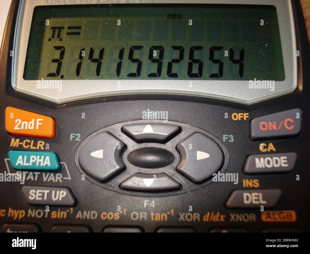 "Inglés: tomé esta foto de una clase: se muestra una calculadora con dígitos de pi; 13 de abril de 2009 (fecha de carga original); trasladado desde en.wikipedia a Commons by Liftarn utilizando CommonsHelper.; Psyc3330 en Wikipedia en inglés; ' Foto de stock