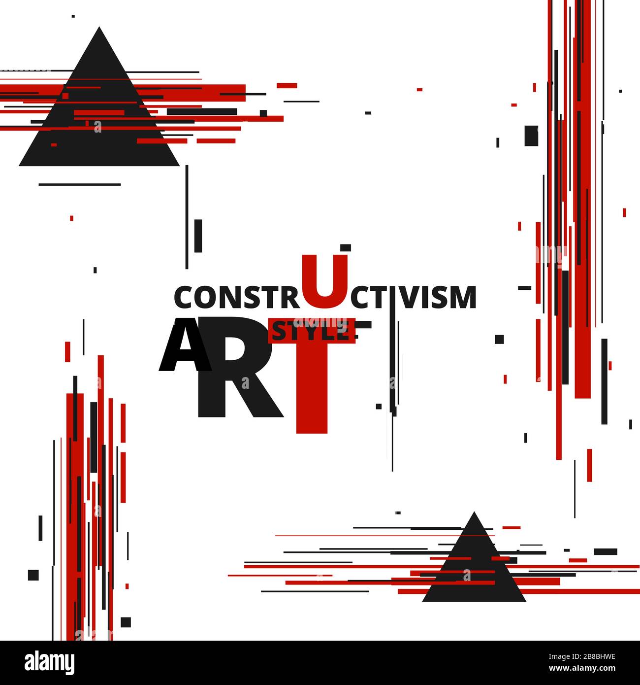 Vector Abstracto Negro Y Rojo Formas Constructivismo Diseño De Estilo