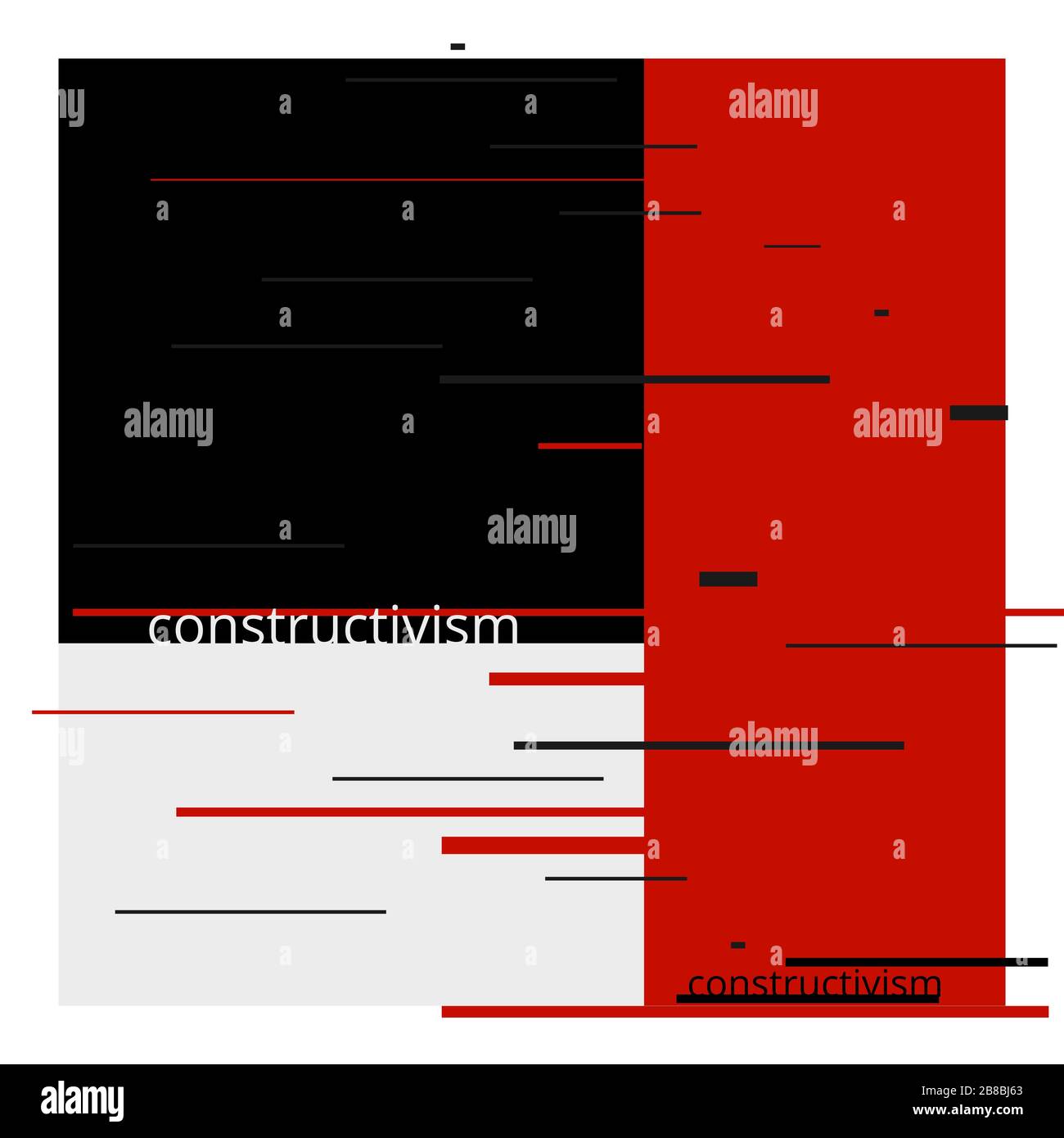 Vector Abstracto Negro Y Rojo Formas Constructivismo Diseño De Estilo