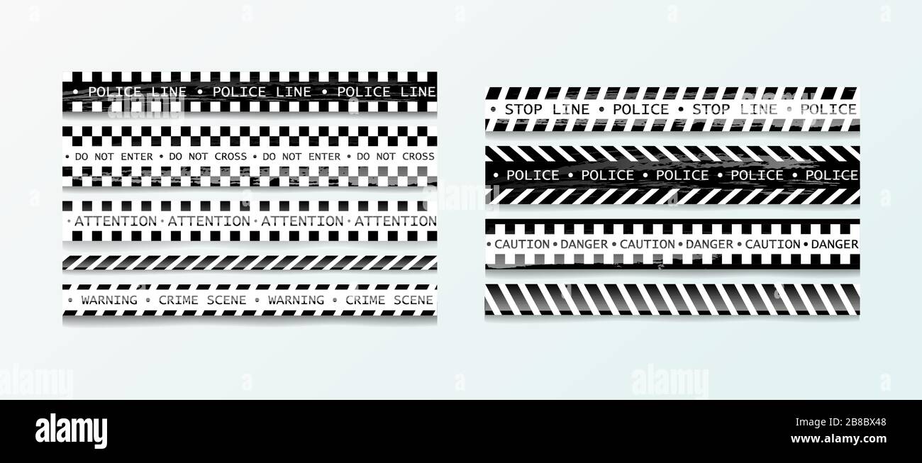 Cinta de barricada, no cruzar, policía, línea de peligro de crimen