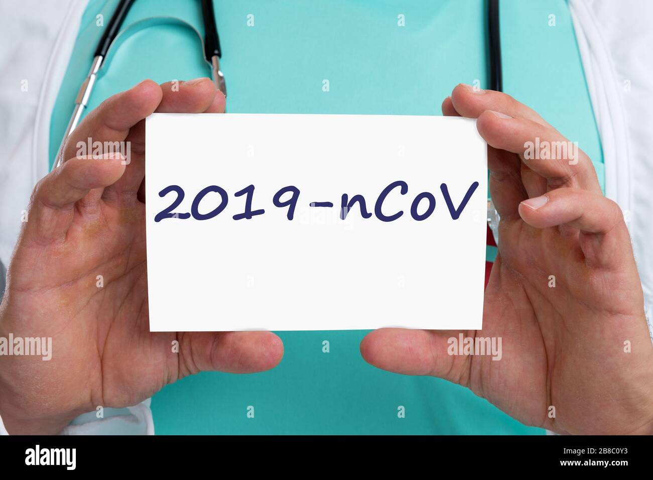 Coronavirus virus corona 2019-nCoV diagnóstico enfermedad médico enfermo con signo Foto de stock