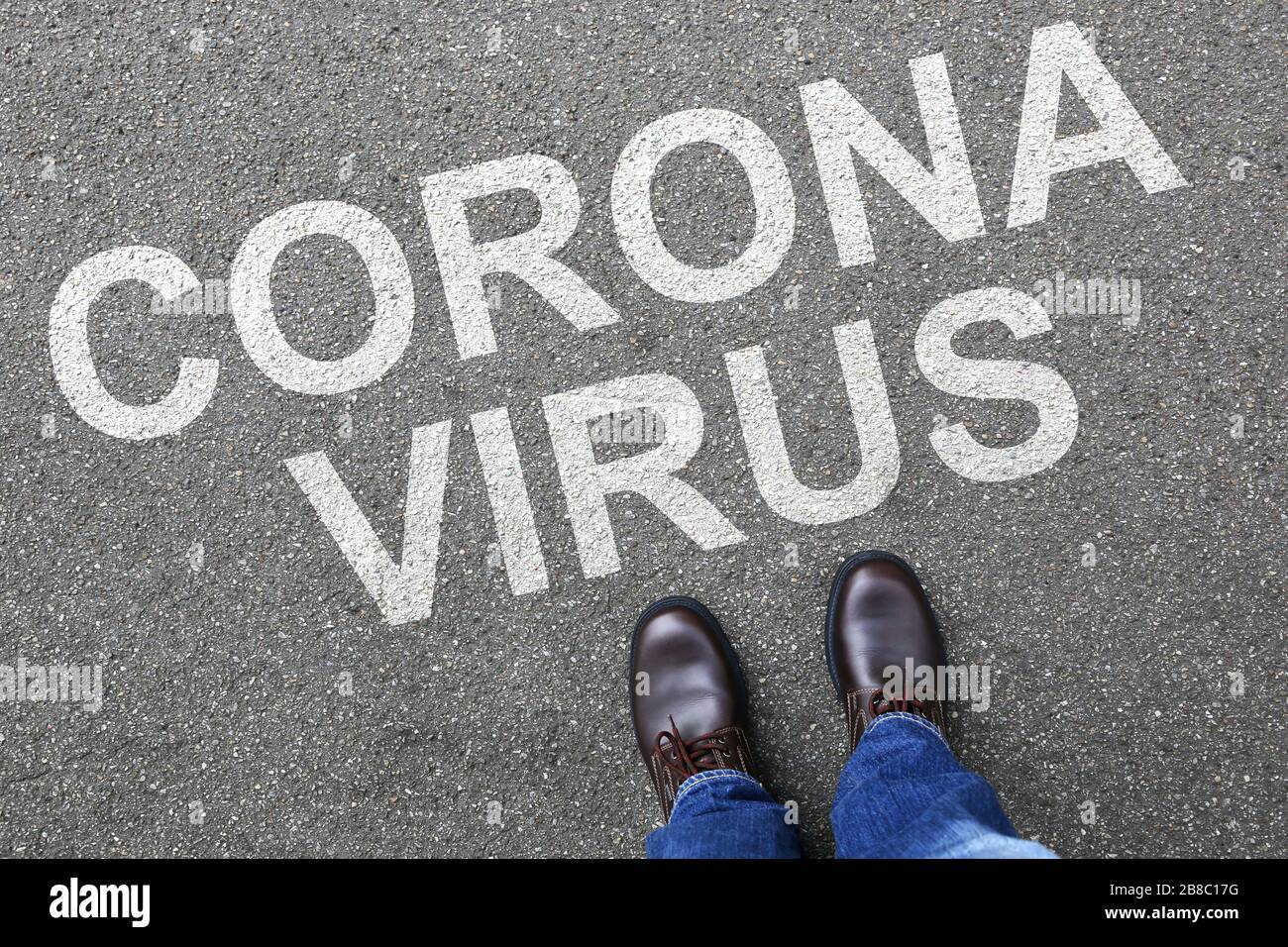 Coronavirus enfermedad del virus de la corona enfermedad del concepto del negocio del hombre Foto de stock