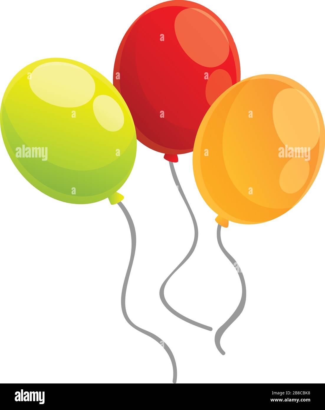 Icono de globos de colores. Dibujos animados de globos de colores icono  vectorial para diseño web aislado sobre fondo blanco Imagen Vector de stock  - Alamy