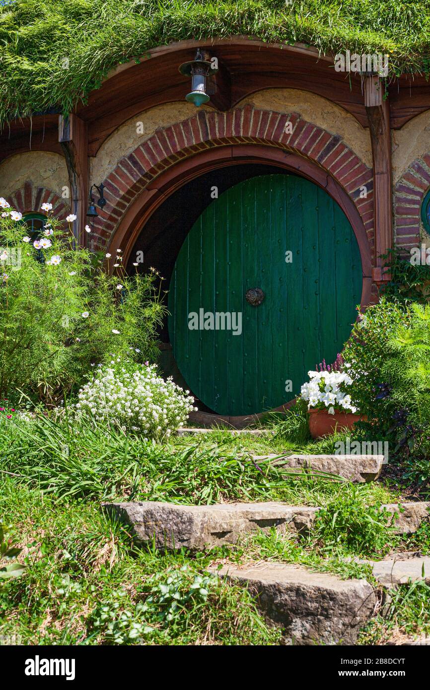 Hobbiton, Matamata, Nueva Zelanda Foto de stock