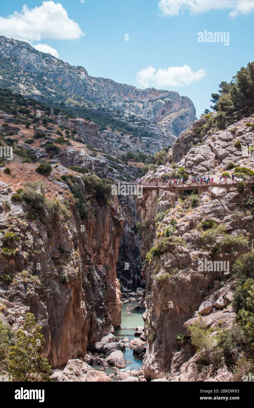 'Caminito del rey' un lugar en las montañas de Málaga para hacer senderismo. Foto de stock