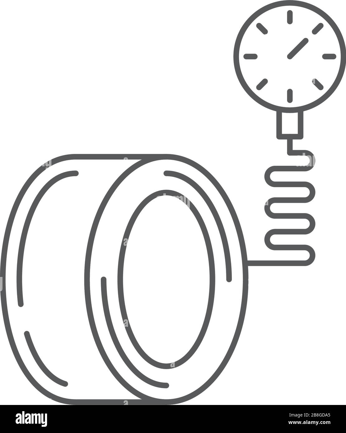 Símbolo de vector del manómetro de presión de los neumáticos aislado sobre  fondo blanco Imagen Vector de stock - Alamy