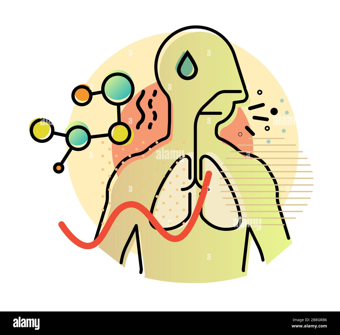 Síntomas del virus de las enfermedades respiratorias - Ilustración como  archivo EPS 10 Imagen Vector de stock - Alamy