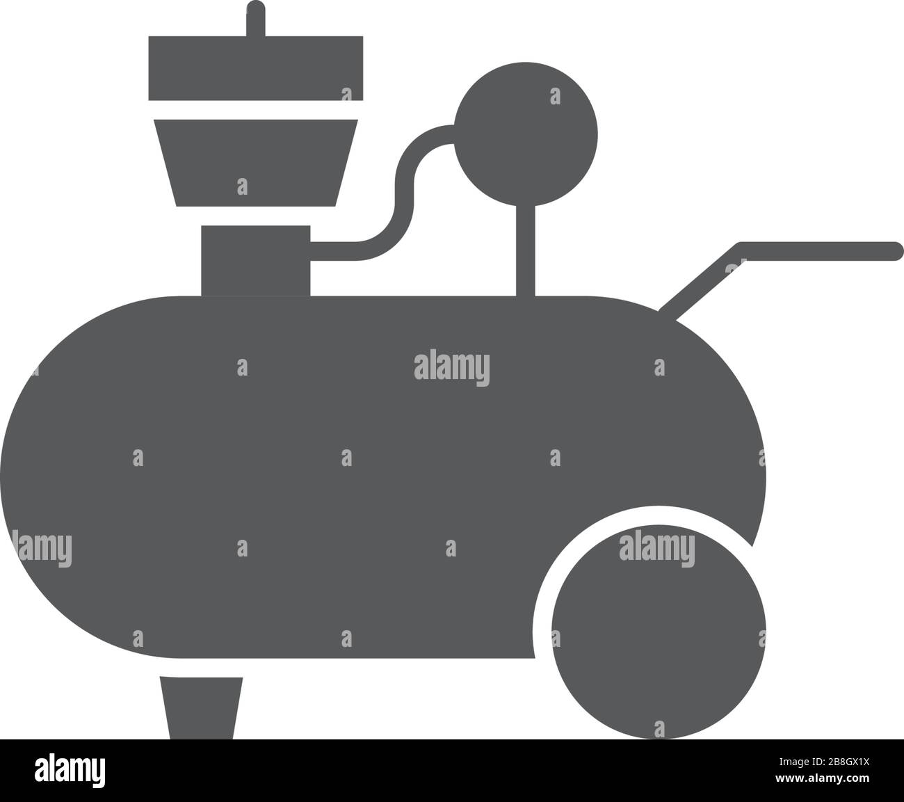 Icono de vector del compresor de aire aislado sobre fondo blanco Imagen