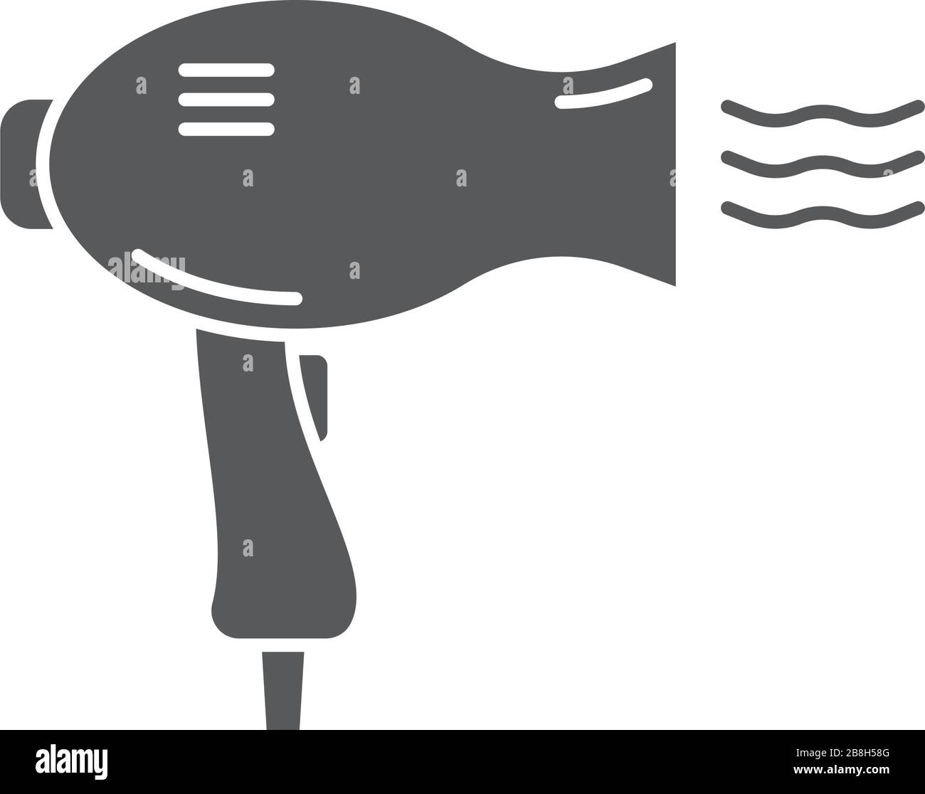 Icono de vector del secador de pelo, aislado sobre fondo blanco Imagen  Vector de stock - Alamy
