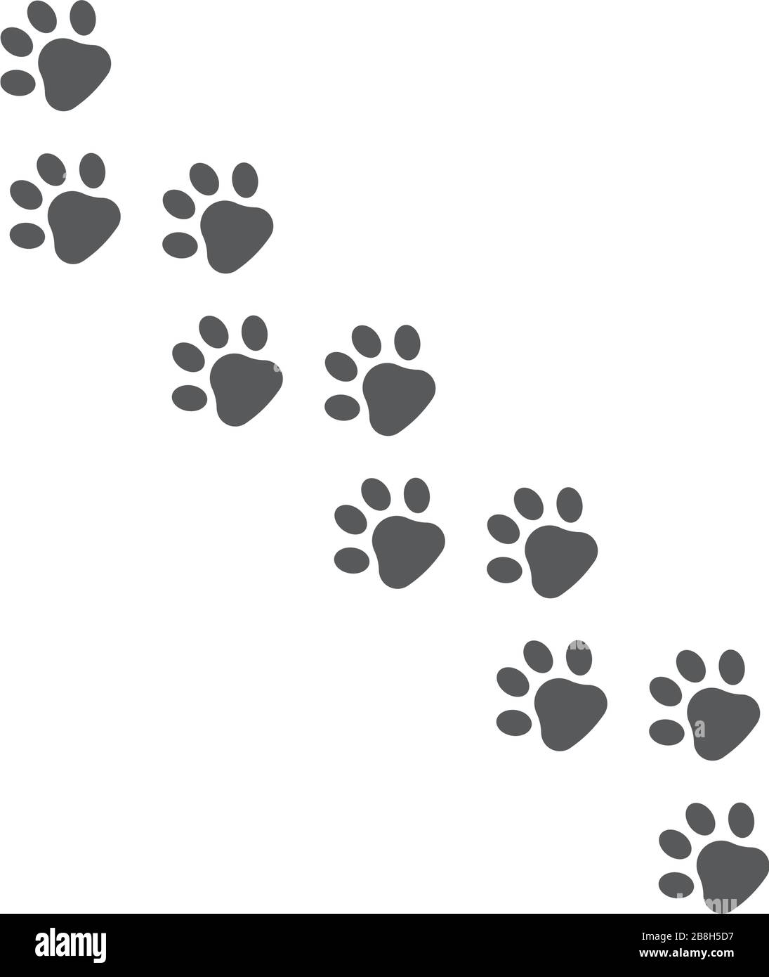 Icono de vector de impresión de pata negra, aislado sobre fondo blanco Ilustración del Vector