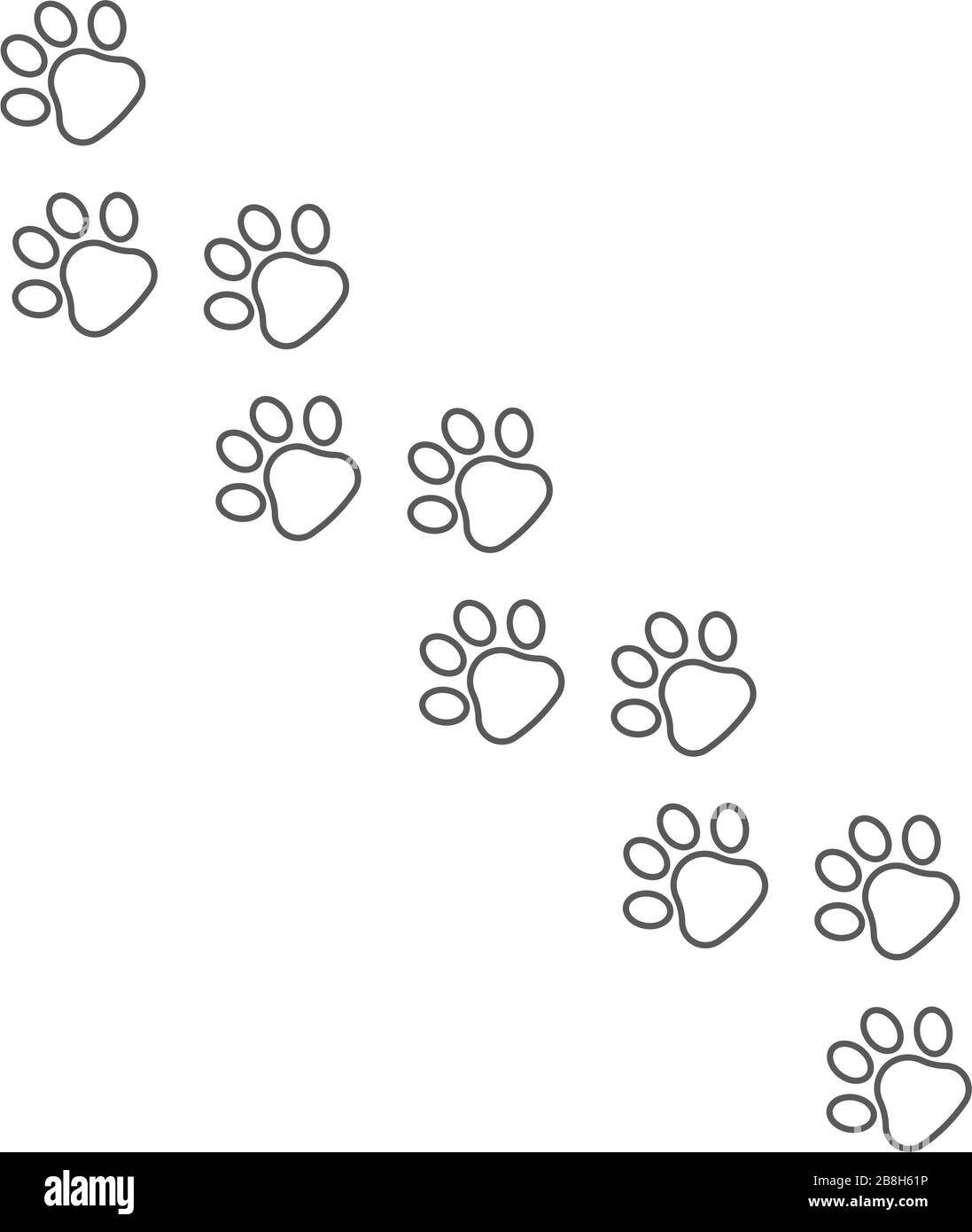 Icono de vector de impresión de pata negra, aislado sobre fondo blanco Ilustración del Vector