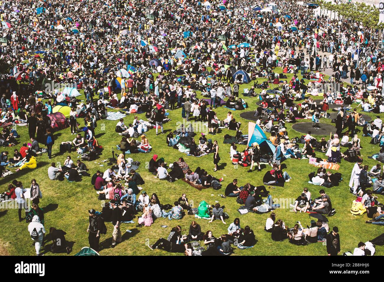 Multitud el día japonés en Dusseldorf Foto de stock