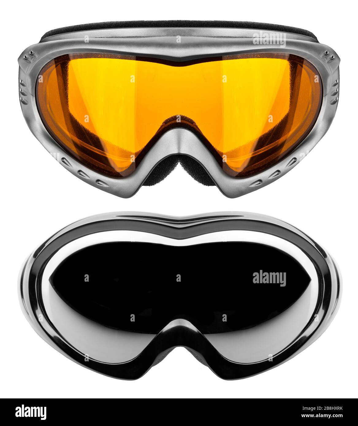 Gafas de esquí aislado en el fondo blanco. Foto de stock