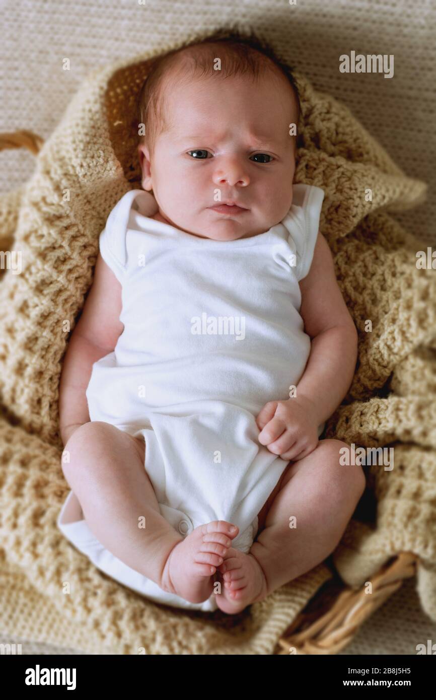 Niña recién nacida en de punto. y educación del nacido Fotografía de stock - Alamy