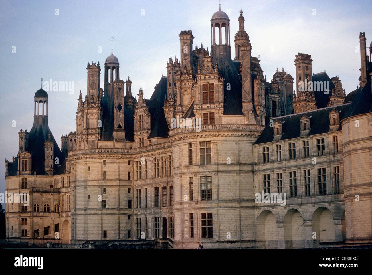 El Royal château de Chambord en Chambord, Loir-et-Cher, Francia Foto de stock