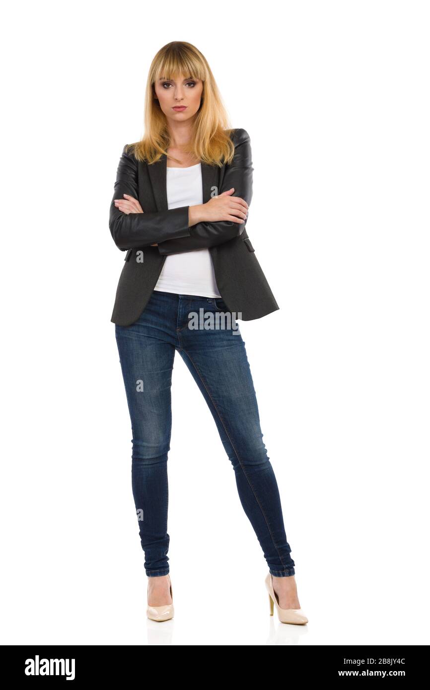 Jeans y tacones altos sale