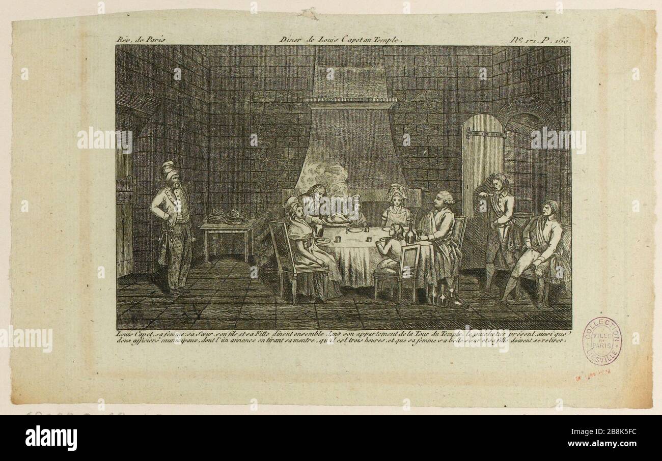 La Revolución Francesa Cena de la Familia Real en el distrito Temple