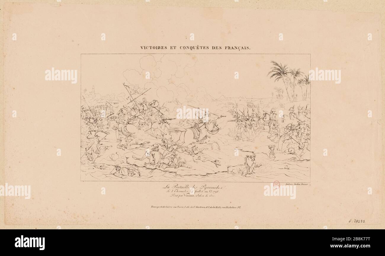 Victorias y conquistas francesas. / Batalla de Pyramides./ 3° Termamor, 23 de julio de 1798. Año VI () Foto de stock